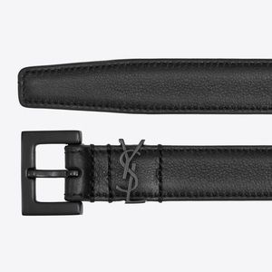 YSL women’s NARROW MONOGRAM BELT WITH SQUARE BUCKLE IN SMOOTH LEATHER